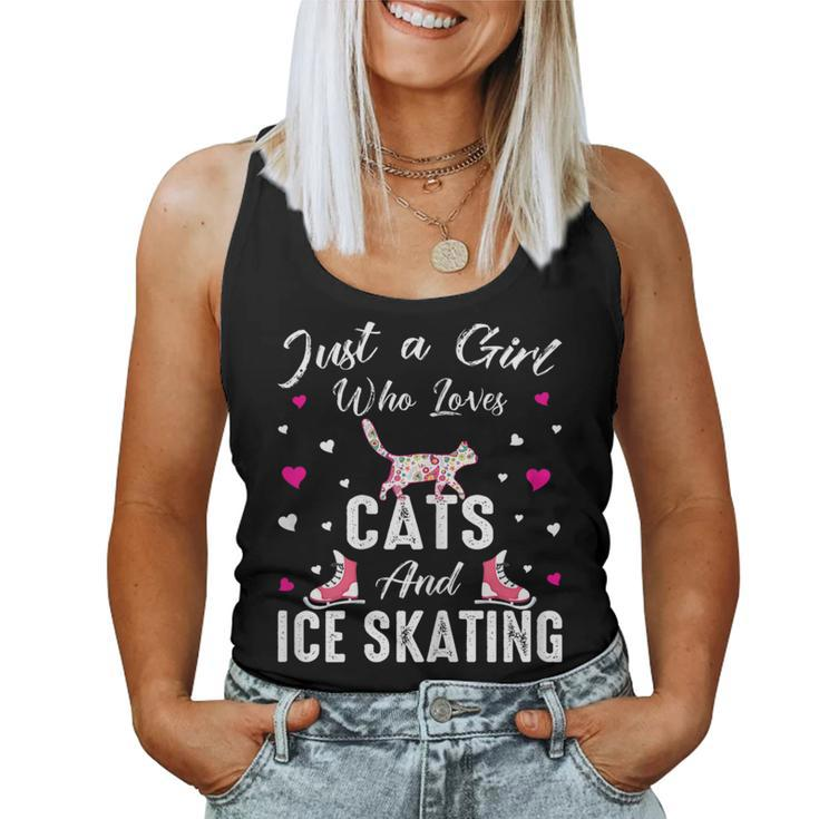 Just A Girl Who Loves Cats And Ice Skating Skate Girl Women Tank Top