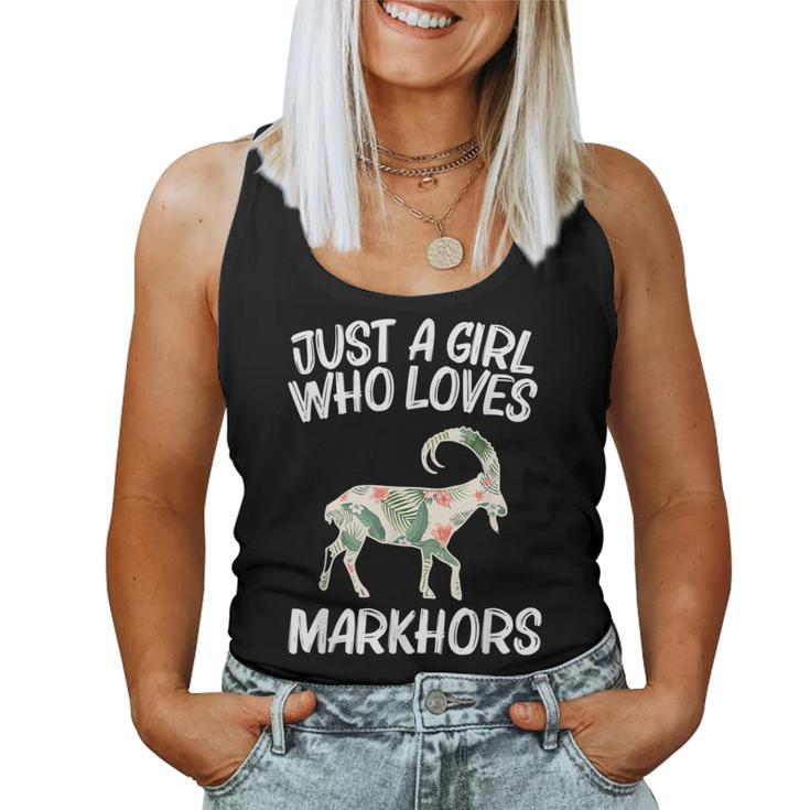 Just A Girl Who Loves Markhors For Goat Kid Ibex Women Tank Top