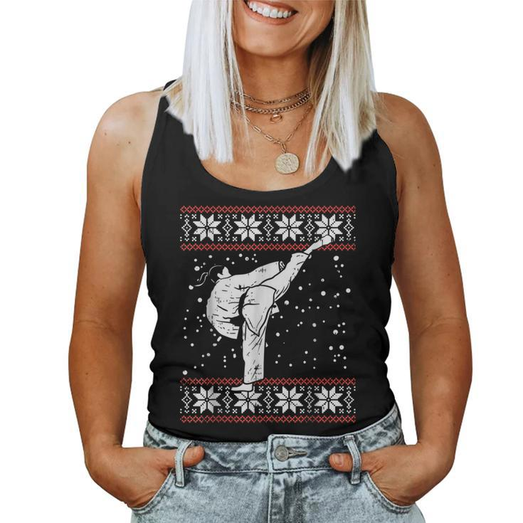 Karate Girl Ugly Christmas Sweater Martial Arts Fighter Women Tank Top