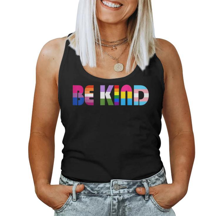 Be Kind Lgbt Flag Gay Les Pride Month Transgender Pansexual Women Tank Top