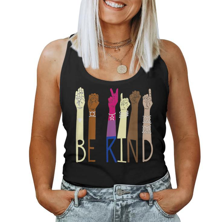 Be Kind Sign Language Hand Talking Lgbt Bisexual Pride Asl Women Tank Top