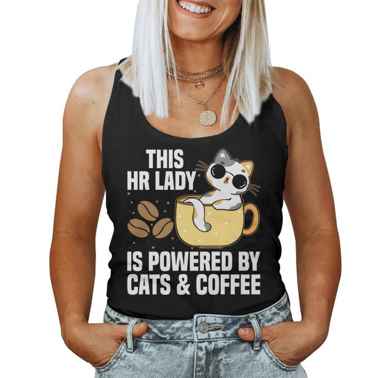 This Lady Is Powered By Cats & Coffee - Expressive Women Tank Top