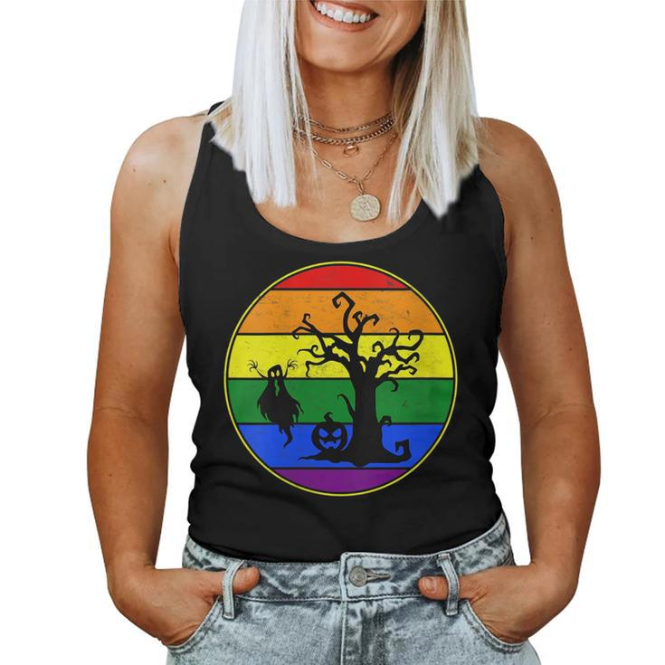 Lesbian Stuff Lgbtq Gay Goth Pride Rainbow Ghost Boo Spooky Women Tank Top
