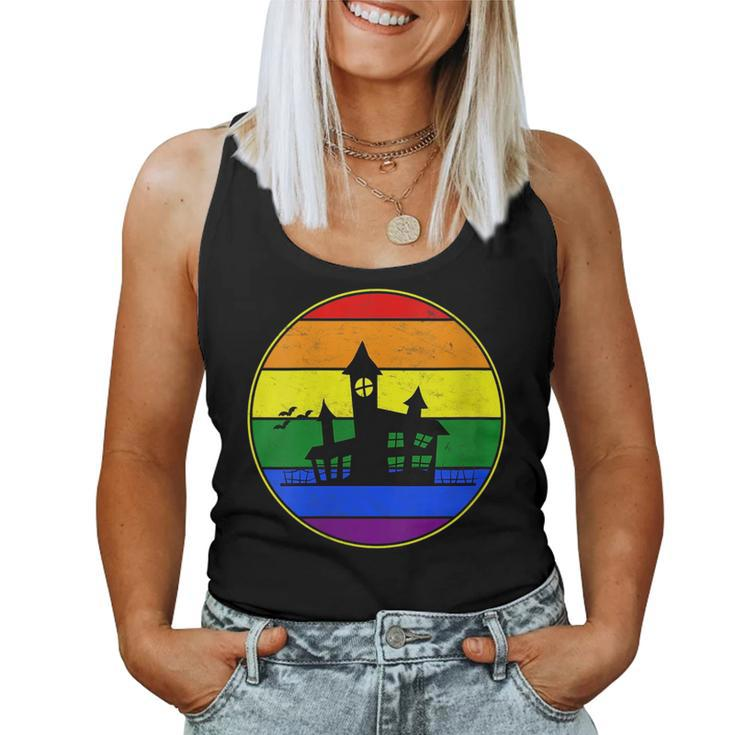 Lesbian Stuff Lgbtq Gay Goth Pride Rainbow Haunted House Women Tank Top