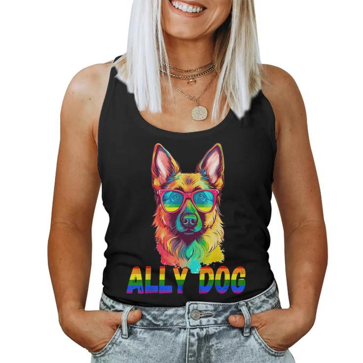 Lgbt Ally Dog Rainbow Women Tank Top