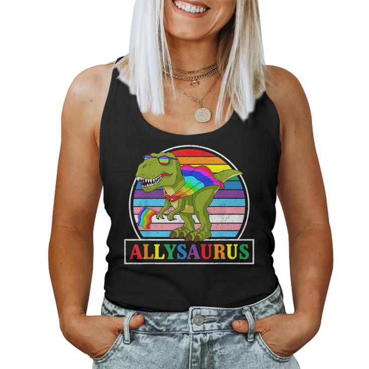 Lgbt Dinosaur T Rex Gay Pride Dino Allysaurus Rainbow Women Tank Top