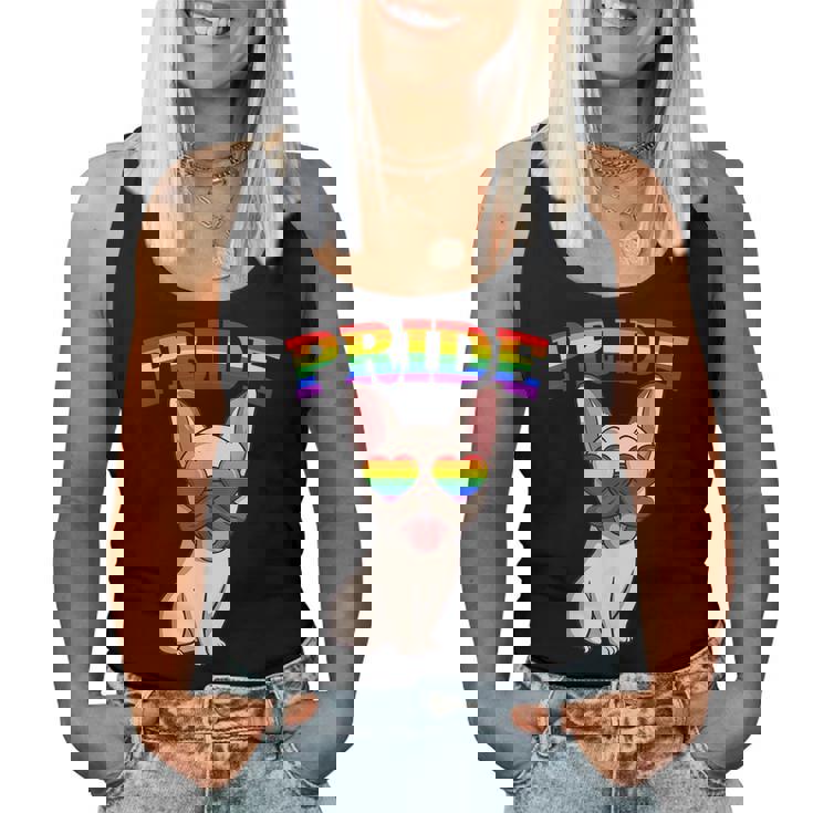 Lgbt French Bulldog Dog Gay Pride Rainbow Cute Lgbtq Women Tank Top