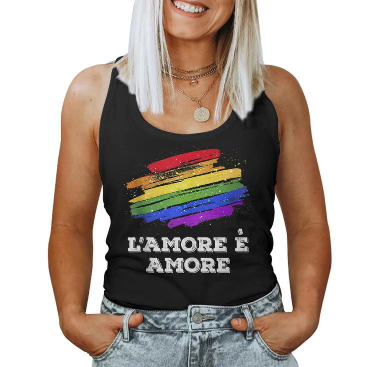 Lgbt Gay Lesbian Pride Rainbow Flag In Italian Women Tank Top