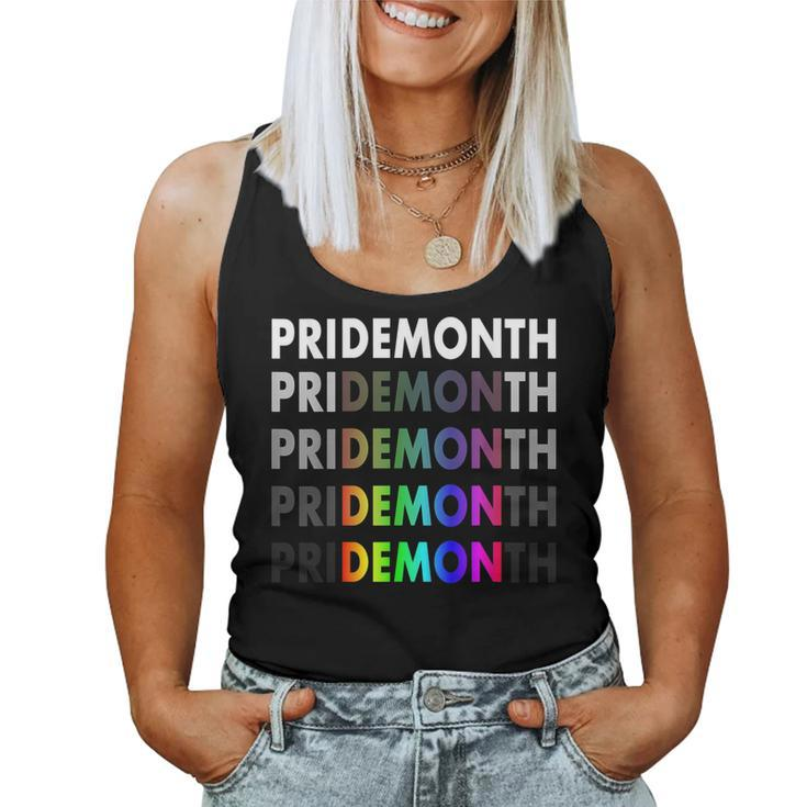 Lgbt Pride Month Demon For Gay Pride Month Festival Rainbow Women Tank Top