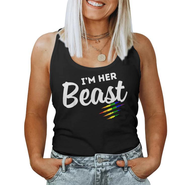 Lgbt Pride Rainbow Couples For Lesbians Im Her Beast Beauty Women Tank Top