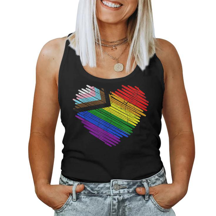 Lgbt The Modern Pride Flag Heart Pride Rainbow  Women Tank Top Basic Casual Daily Weekend Graphic