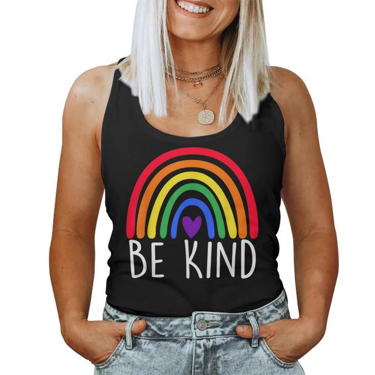 Lgbtq Be Kind Gay Pride Lgbt Ally Rainbow Flag Retro Vintage  Women Tank Top Basic Casual Daily Weekend Graphic
