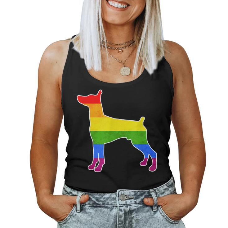 Lgbtq Doberman Pinscher Dog Rainbow Love Gay Lesbian Pride Women Tank Top