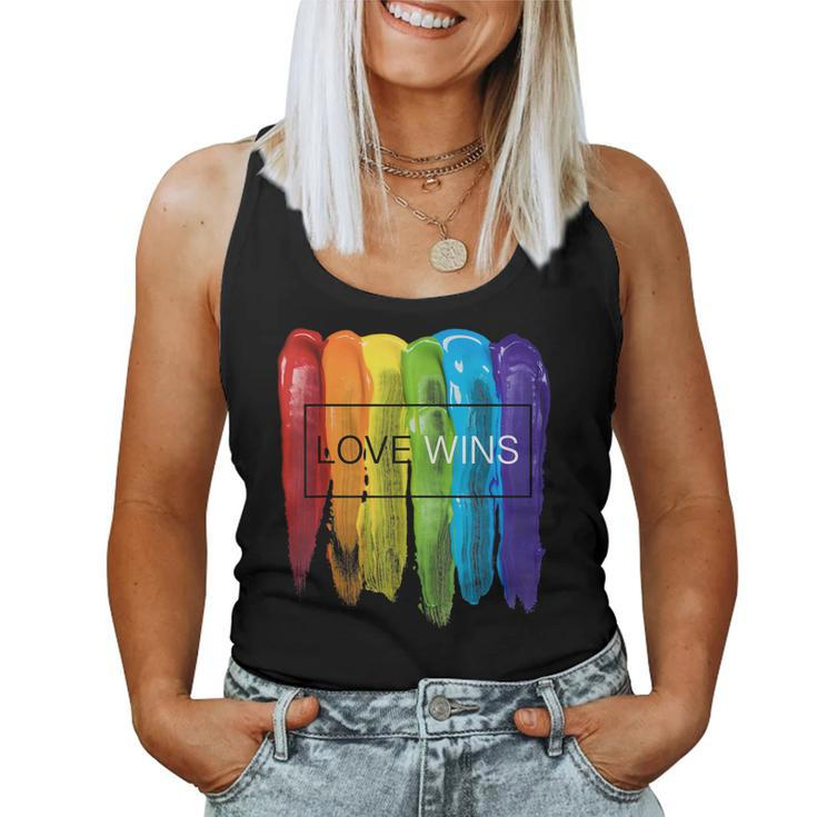 Lgbtq Equality Gay Pride Love Wins Be Yourself Month Rainbow Women Tank Top