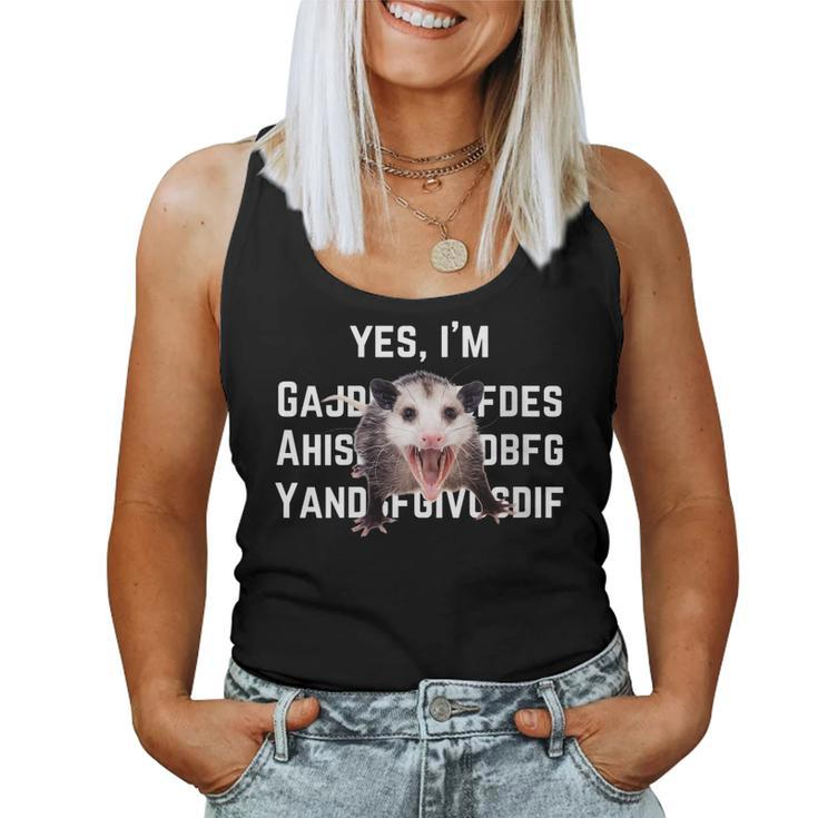 Lgbtq Pride Yes I’M Gay Screaming Opossum Lesbian Women Tank Top