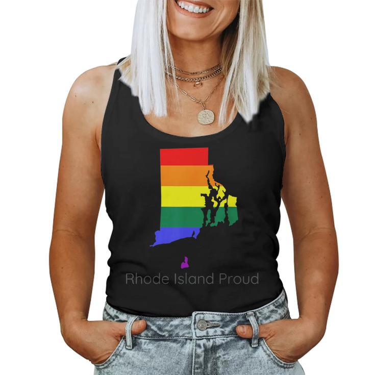 Lgbtq Rhode Island Gay Pride Proud Rainbow Flag Love Is Love Women Tank Top