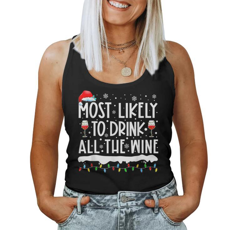 Most Likely To Drink All The Wine Family Matching Men Women Tank Top