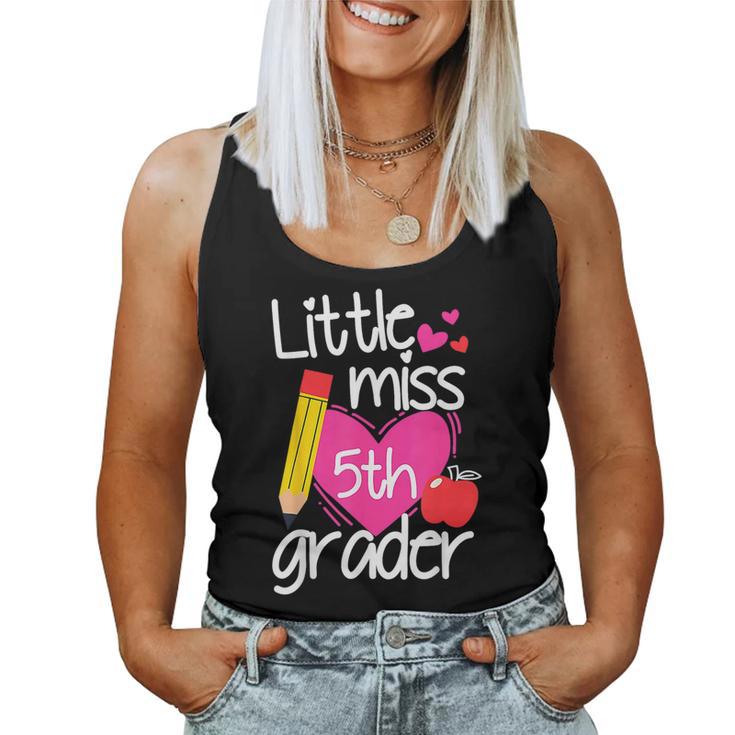 Little Miss 5Th Grade First Day Of Hello Fifth Grade Girls  Women Tank Top Weekend Graphic