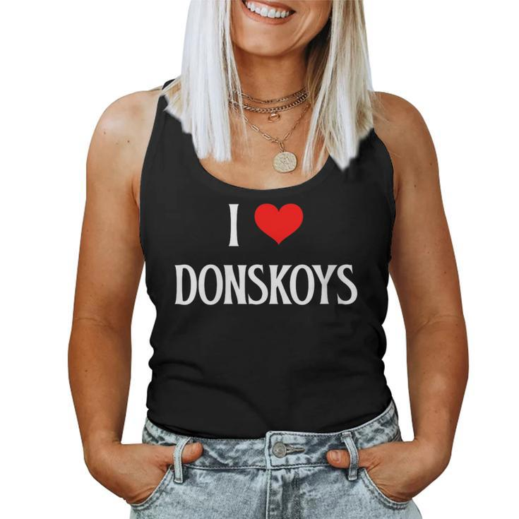I Love Donskoys I Heart Donskoys Cat Lover Feline Pet Cat Women Tank Top