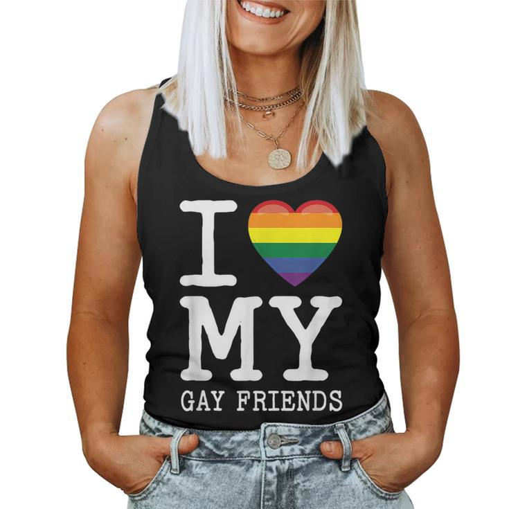 I Love My Gay Friends I Transgender Homosexual Rainbow Heart Women Tank Top