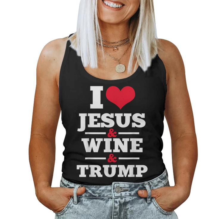 Love Jesus Wine Trump Religious Christian Faith Mom Women Tank Top