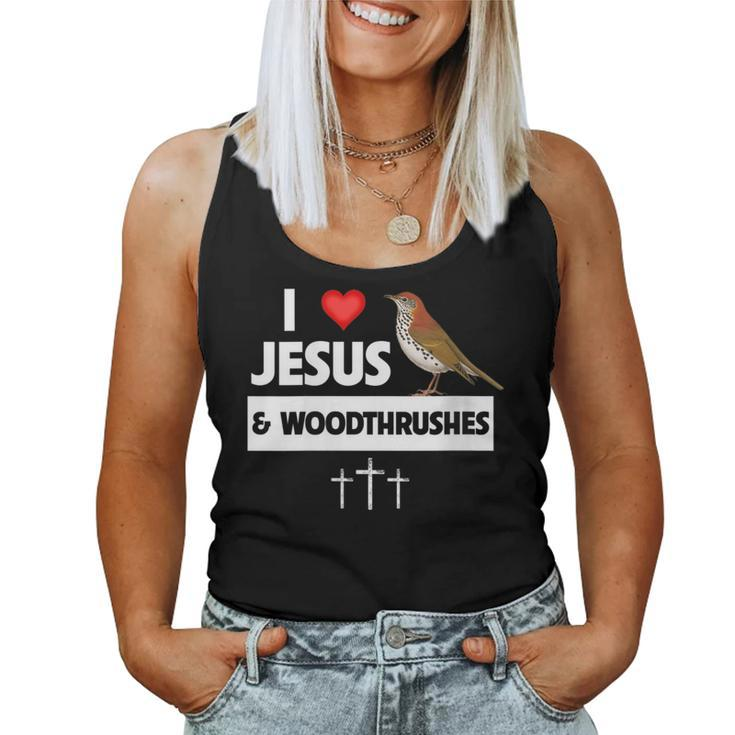 I Love Jesus And Wood Thrushes Washington DC State Bird Women Tank Top