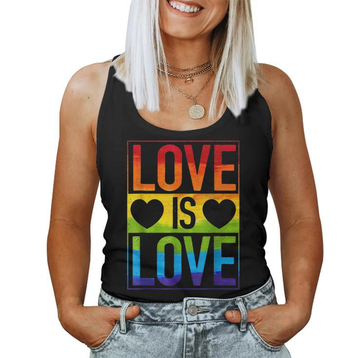 Love Is Love Lgbt Gay Lesbian Pride Lgbtq Ally Rainbow Color Women Tank Top