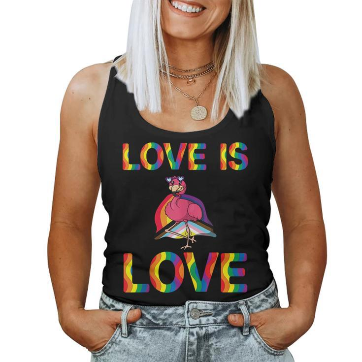 Love Is Love Queer Flamingo Gay Flamingo Lgbtqueer Women Tank Top