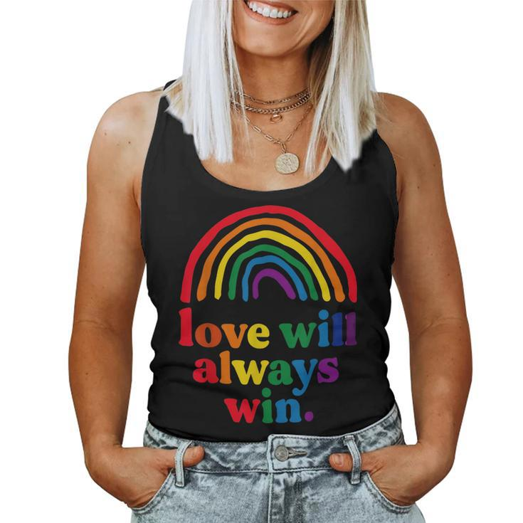 Love Will Always Win Pride Rainbow Kid Child Lgbt Quote Fun Women Tank Top
