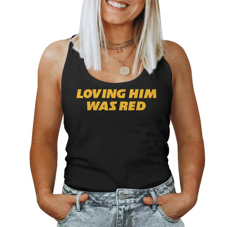 Loving Him Was Red Retro Football Cute Girl Halloween Women Tank Top