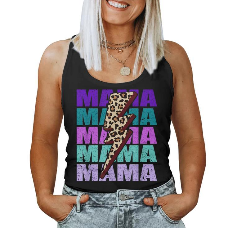 Mama Leopard Lightning Bolt For  Women Tank Top