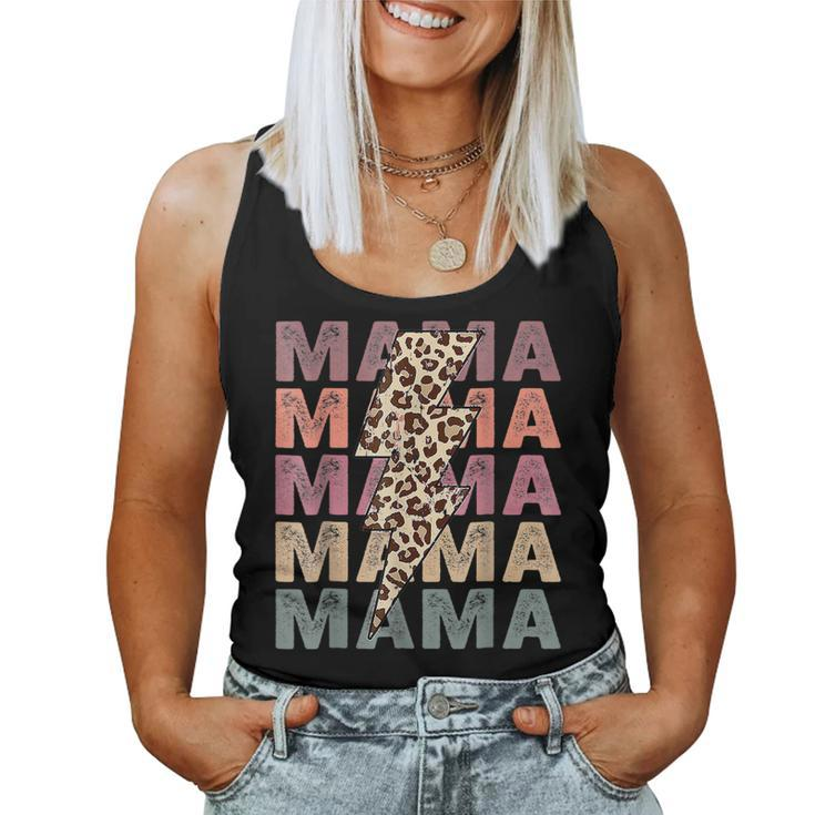Mama Leopard Mom Lightning Bolt Retro For Mom Women Tank Top