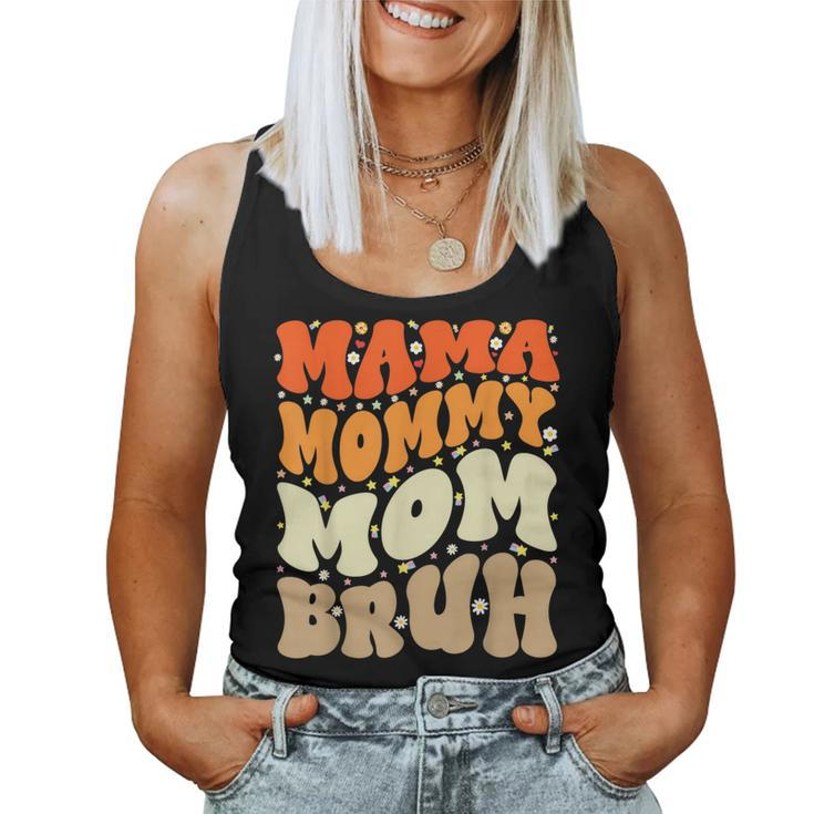 Mama Mommy Mom Bruh Mothers Day Groovy Funny Mother  Women Tank Top Basic Casual Daily Weekend Graphic