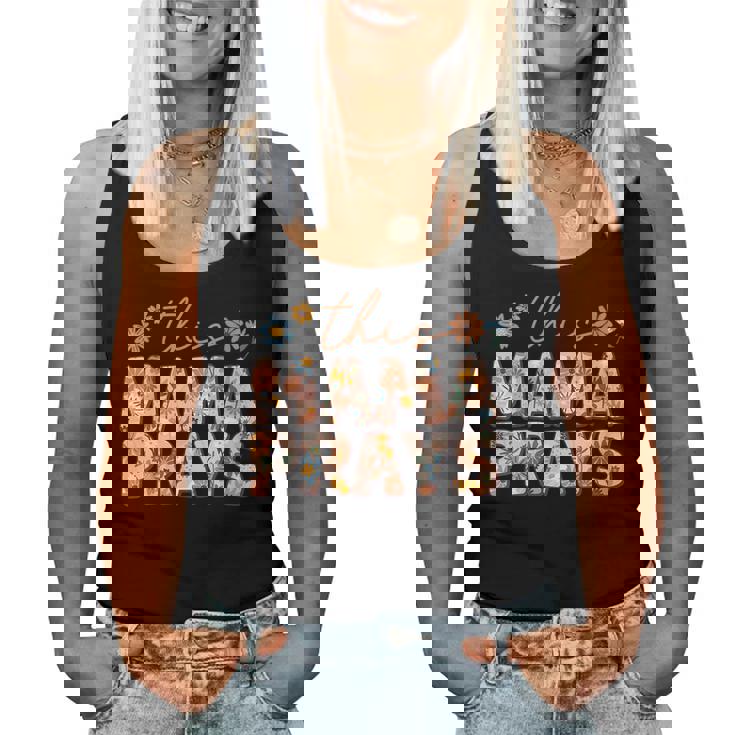 This Mama Prays Floral Christian Mommy Faith Women Tank Top