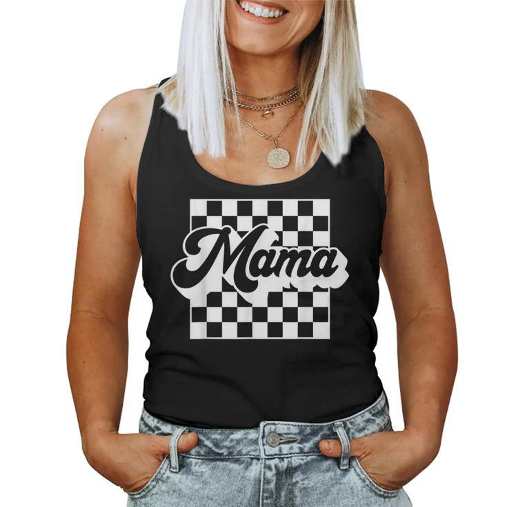 Mama Retro Checkered Pattern Women Tank Top