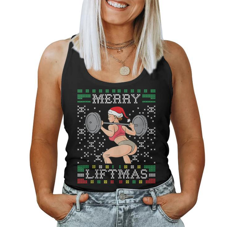 Merry Liftmas Ugly Christmas Sweater Miss Santa Gym Booty Women Tank Top