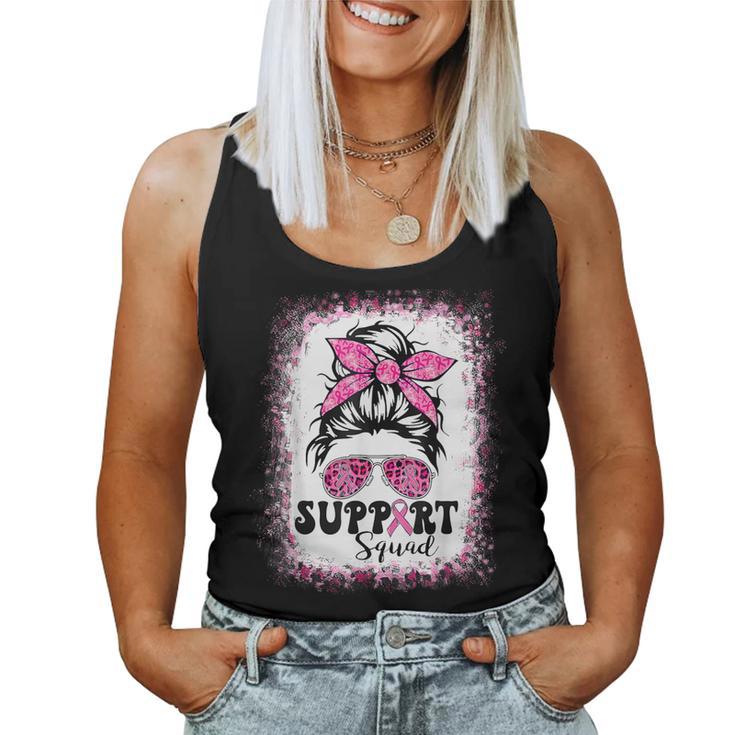 Messy Bun Glasses Wear Pink Warrior Breast Cancer Awareness Women Tank Top