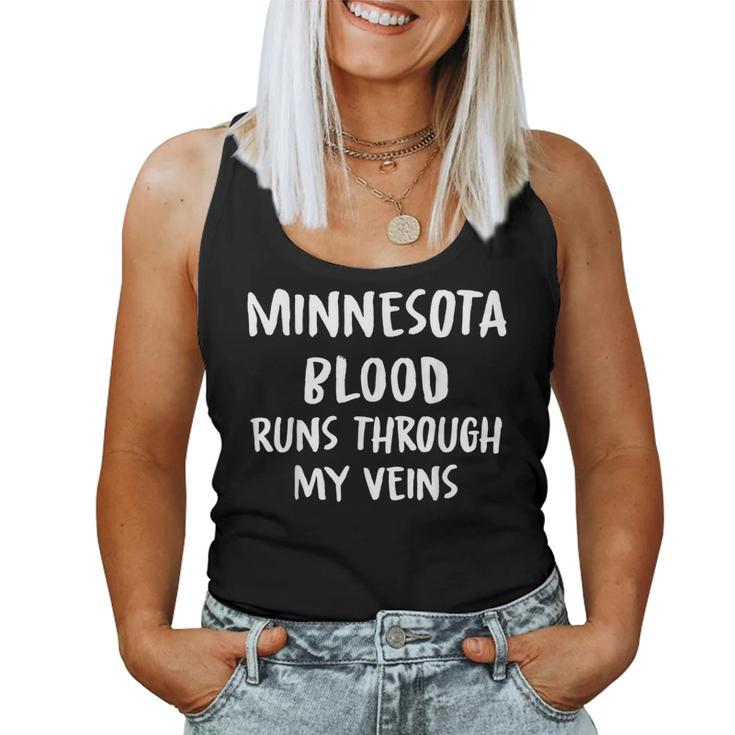 Minnesota Blood Runs Through My Veins Novelty Sarcastic Women Tank Top