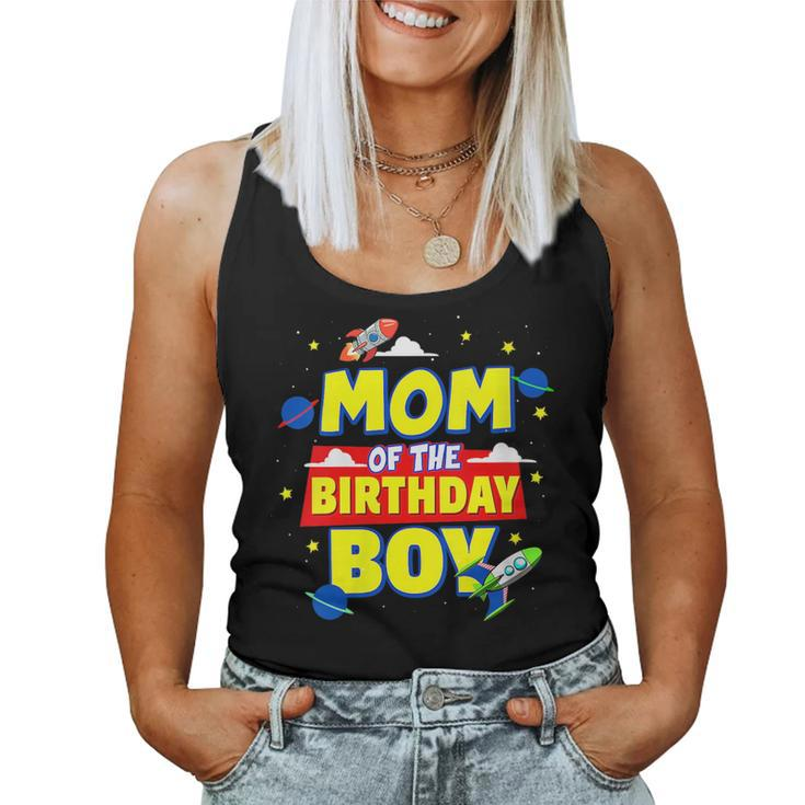 Mom Of The Birthday Astronaut Boy Outer Space Theme Party Women Tank Top