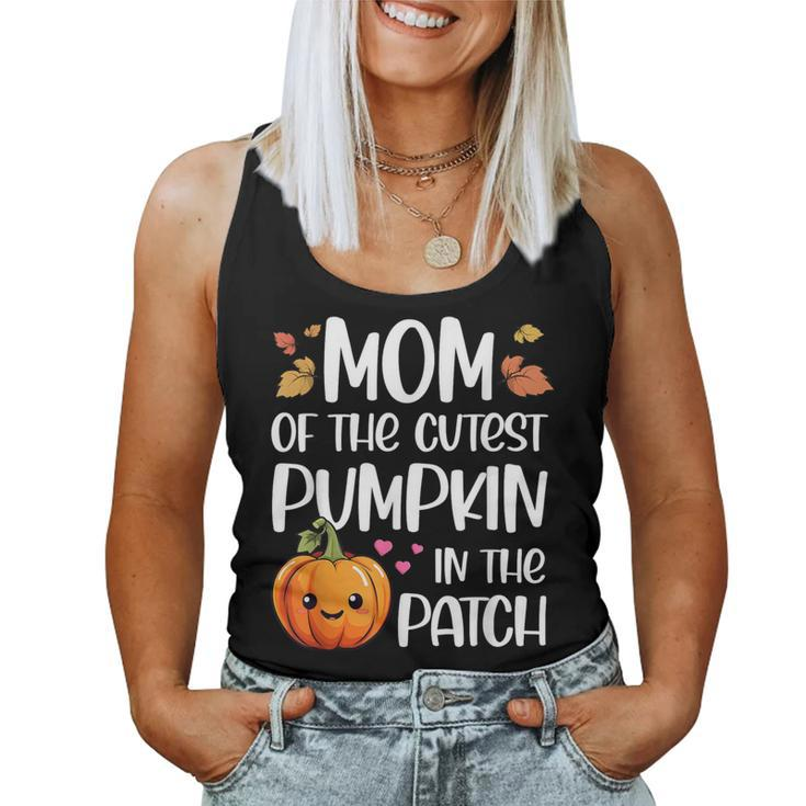 Mom Of Cutest Pumpkin In The Patch Halloween Thanksgiving Women Tank Top