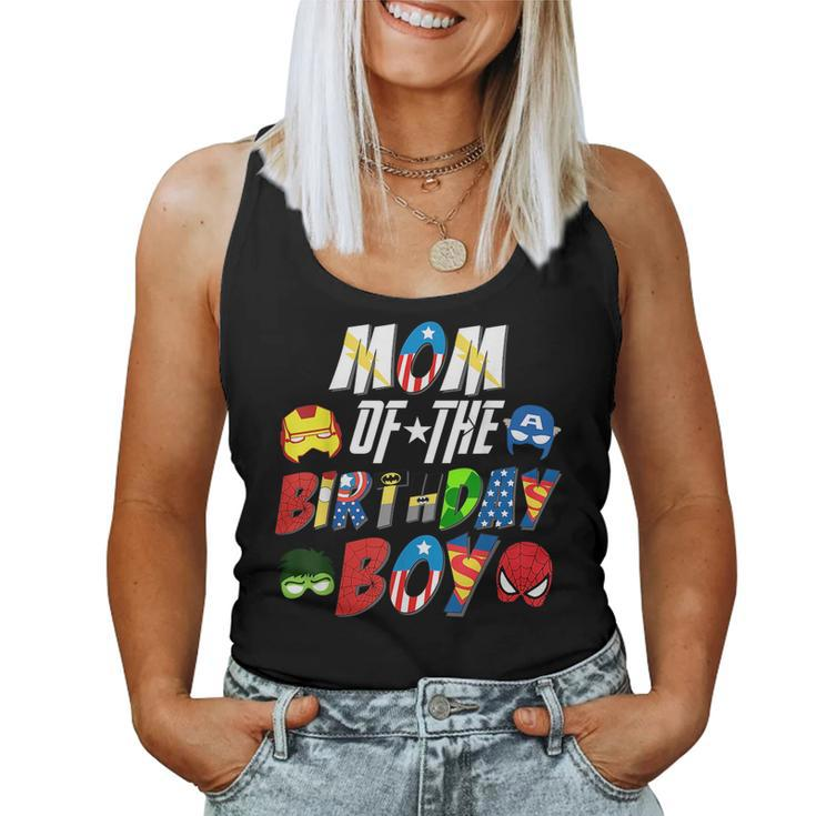 Mom Of The Superhero Birthday Boy Super Hero Family Party  Women Tank Top Basic Casual Daily Weekend Graphic