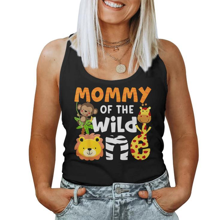 Mommy Of The Wild One Zoo Theme Bday Safari Jungle Animals Women Tank Top