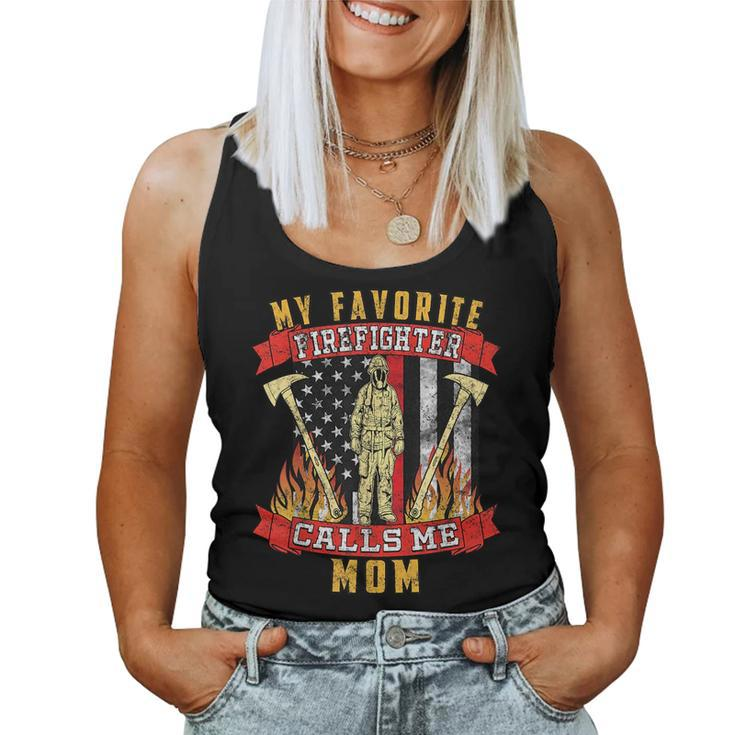 For Mother Of Firefighter Mom Fire Department Pride Women Tank Top