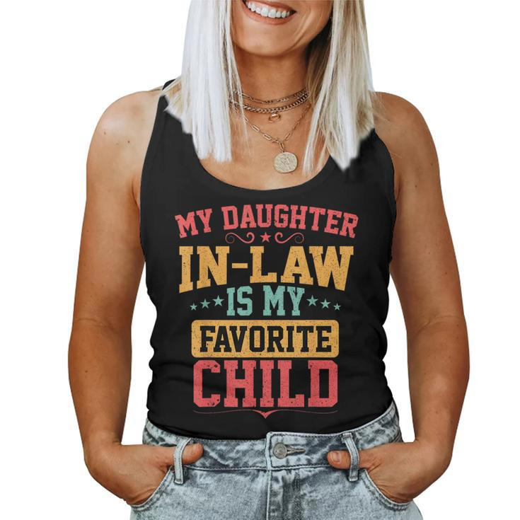 My Daughter-In-Law Is My Favorite Child Funny Fathers Day  Women Tank Top Basic Casual Daily Weekend Graphic