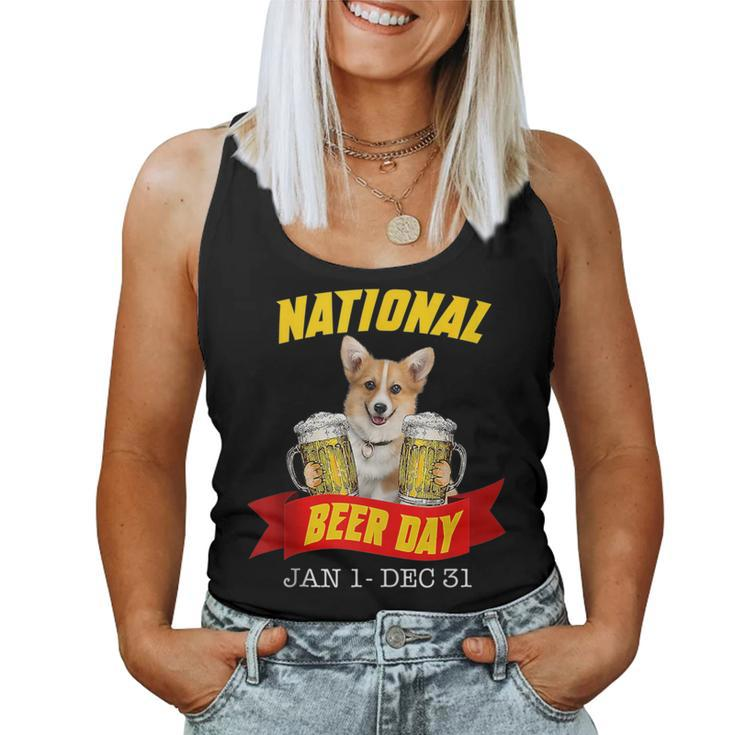 National Beer Day-Corgi Dog For-Corgi Lovers Women Tank Top