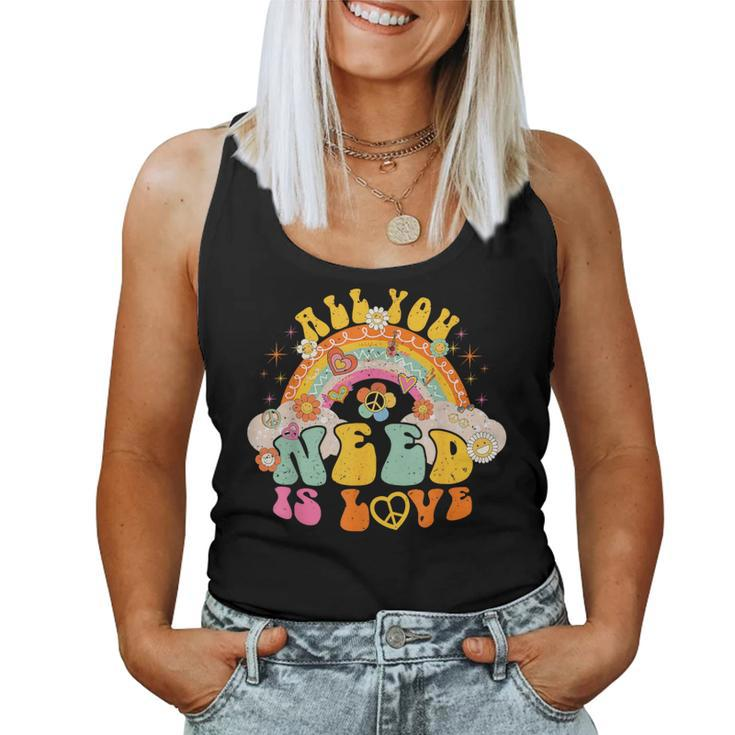 You Need Is Love Rainbow International Day Of Peace 60S 70S Women Tank Top