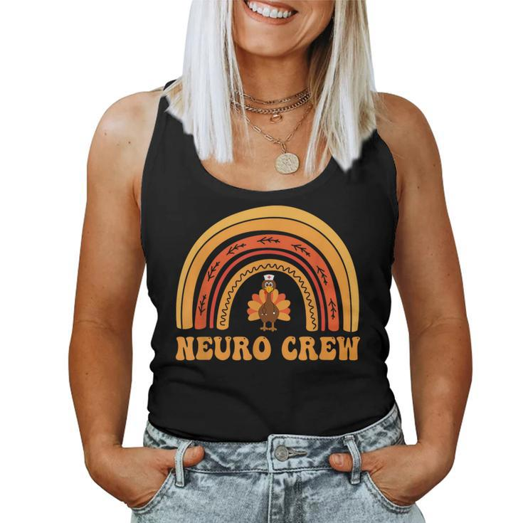 Neuro Crew Rainbow Turkey Nurse Thanksgiving Nursing Women Tank Top