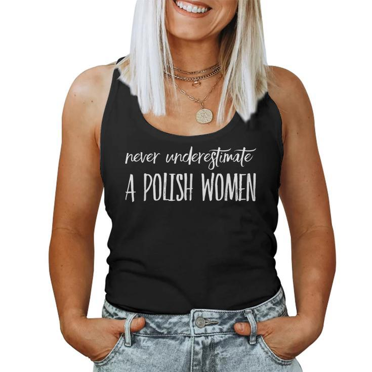 Never Underestimate A Polish Women Dyngus Day Gift Women Tank Top Basic Casual Daily Weekend Graphic