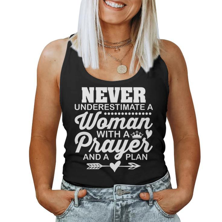 Never Underestimate A Woman Christian Church Religious Women Tank Top Basic Casual Daily Weekend Graphic