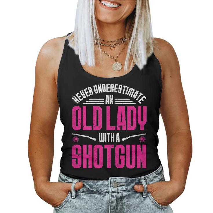 Never Underestimate Clay Pigeon Skeet Shooting Trap Shooting Gift For Womens Women Tank Top Basic Casual Daily Weekend Graphic